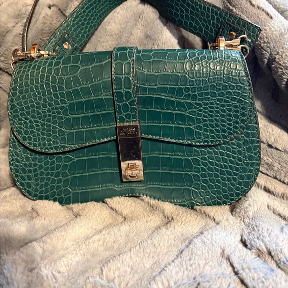 Guess Elegant Teal Crocodile-Embossed Women's Bag - Picture 2 of 8